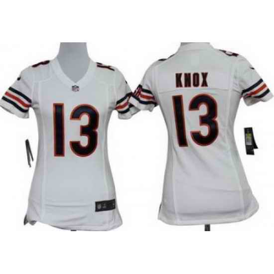 Women Nike Chicago Bears 13# Johnny Knox White Nike NFL Jerseys